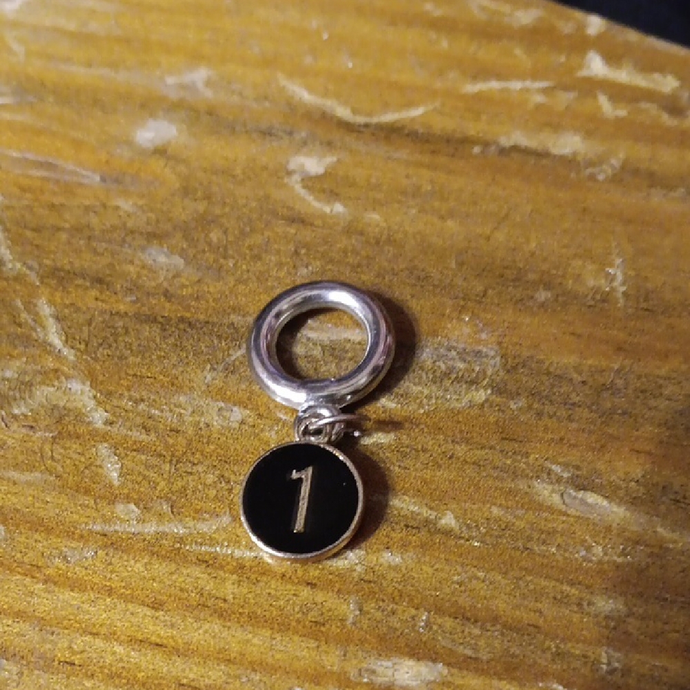 Elegant Silver Bracelet with Black Charm